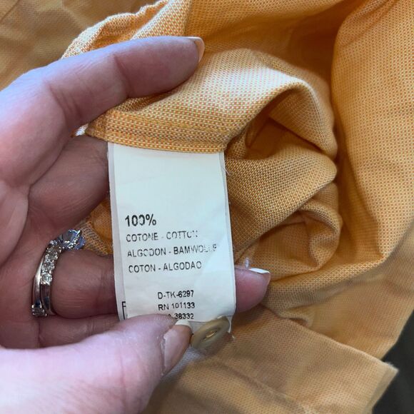 Ermenegildo Zegna Long Sleeve Button-Up Shirt Men's Size Large Peach Orange - Picture 3 of 4